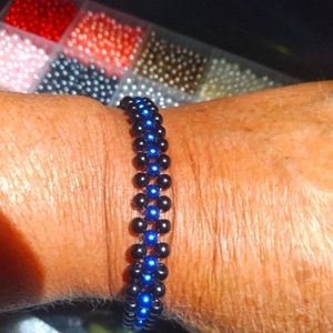 Blue line police officer light weight bracelet